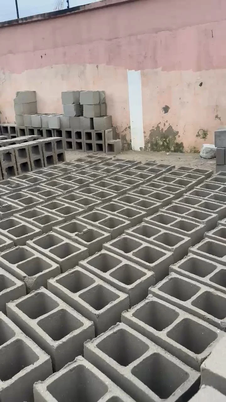 Rows of hollow blocks curing in the Naydo Keystone production yard