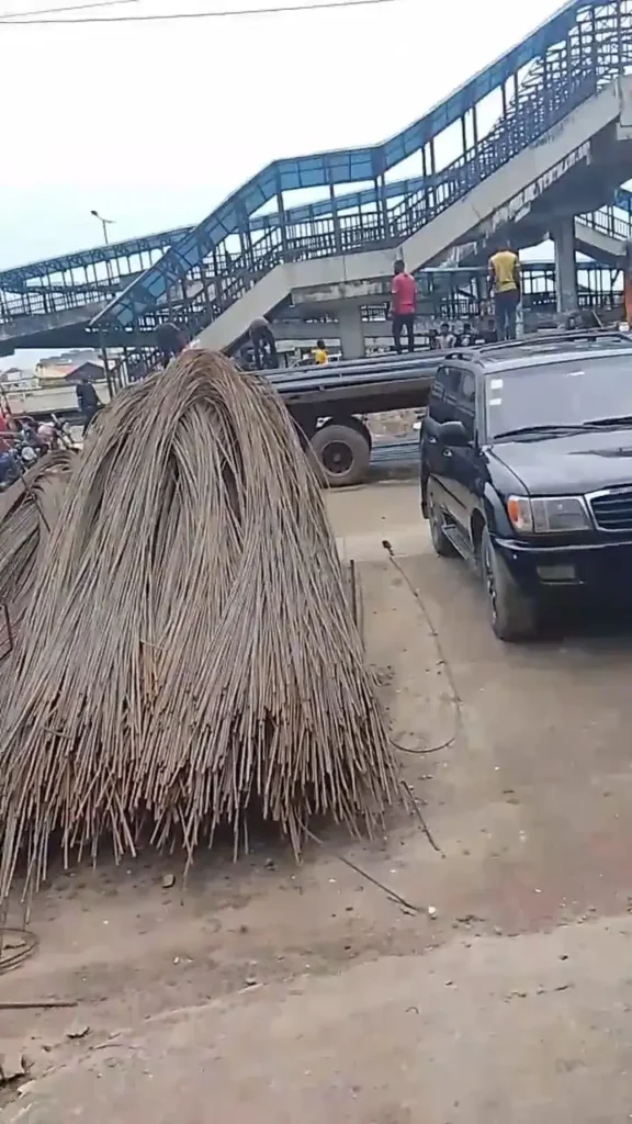 Steel rod stock at the yard