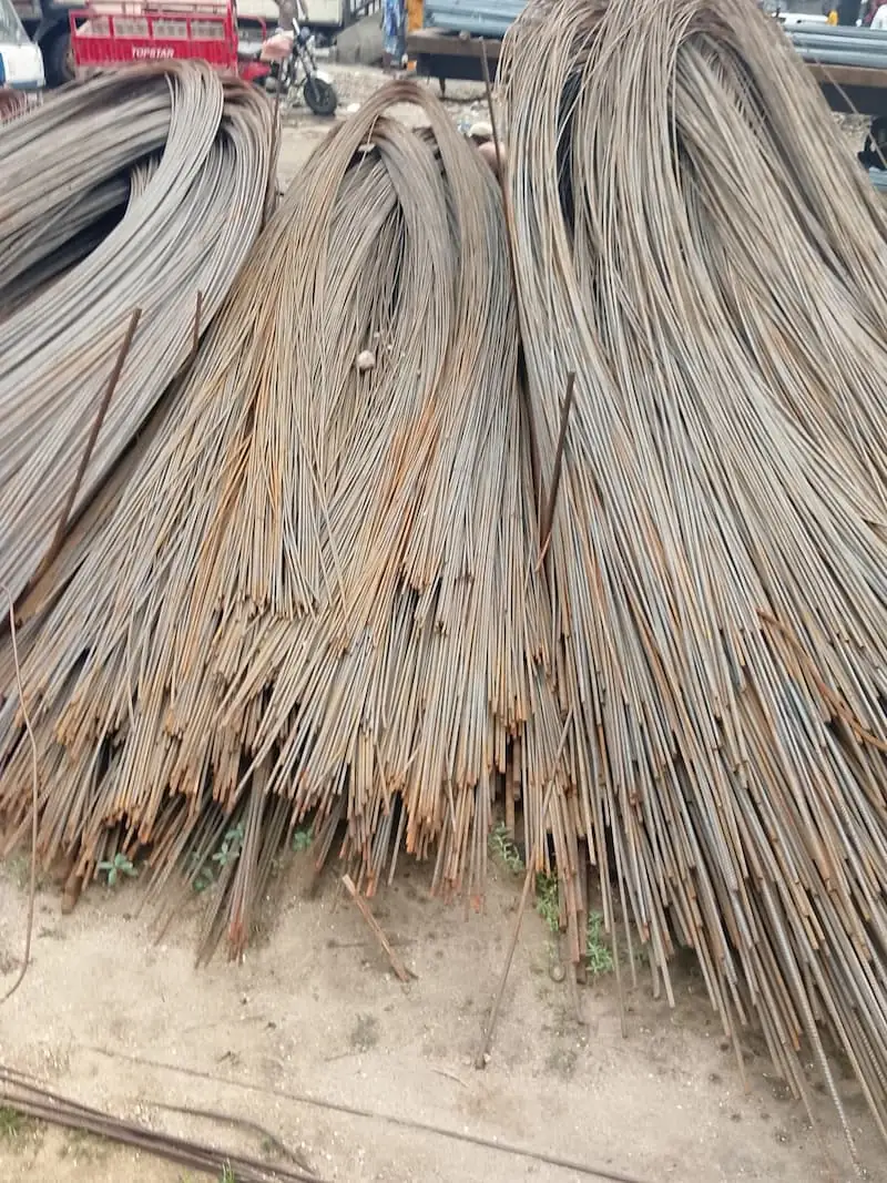 Bundles of high yield reinforcement steel rods ready for delivery